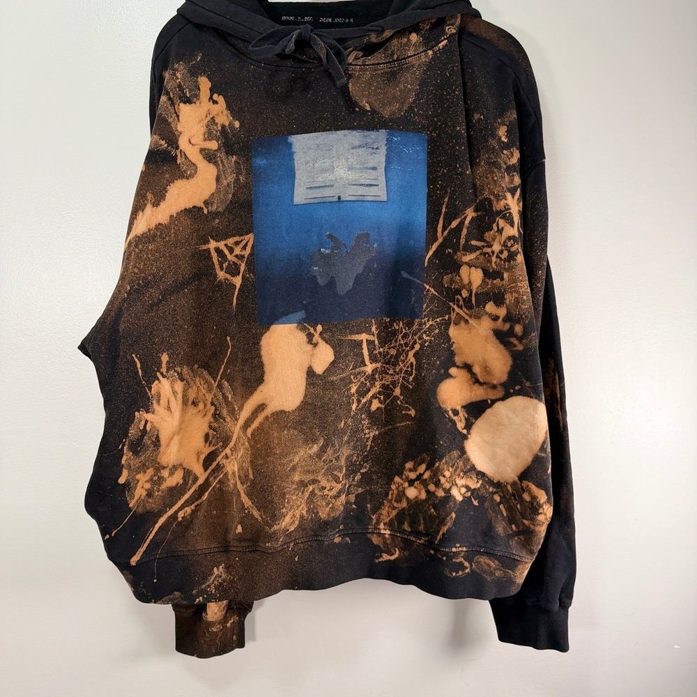 Billie Eilish Hit Me Hard and Soft Bleach Splatter Hoodie Black XL Graphic